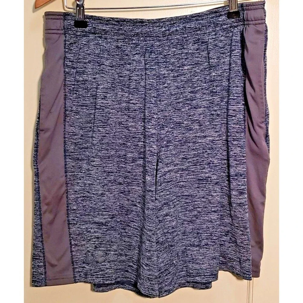 Under Armour Blue Gray Men's Shorts, Elastic and Drawstring Closure, Size Large